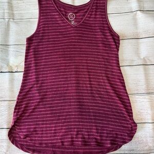 Maurices Burgundy Striped Tank Top